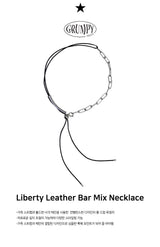 Liberty Leather Bar Mix Necklace