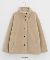Vilkans High Neck Wool Half Coat