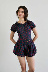 MINI HEART TWO WAY BLOUSE / NAVY