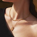 [worn by kim heejae] gold oval hoop 14k gold plating + 925 silver necklace N062-01G