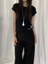 Nelson Studded Wide Straight Pants