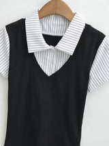 Alessa Layered Collar Slim Top