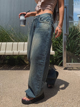 ミックスドロープバルーンワイドデニムパンツ