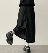 Sink non-fade raw denim long skirt