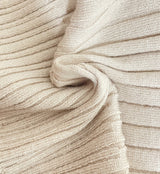 [Two-piece Set] Soche Ribbed Cap Knit Chiffon Skirt Set (Belt Set)