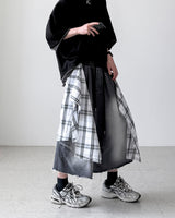 Check Skirt Bermuda Denim