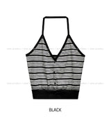Multi strip knit halter sleeveless