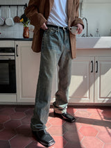 Slug wash bootcut denim