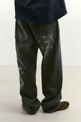 Aged Splatter Carpenter Denim Pants(Washed Black)