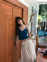 Deep V-neck Sleeveless (Blue)