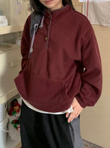 [unisex] Baldeto Brushed Color Matching Fleece Sweatshirt