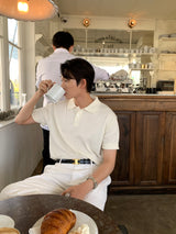 LMN Newer 3 Burkle Collar Short Sleeve Knitwear (7 colors)