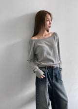 [MADE] スムースコットンボートネックニット (Cotton 85%)