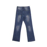 ASCLO 斜めカットブーツカットデニムパンツ
