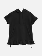 Ribbon shirring pocket frill short-sleeved hood (3c)