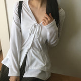 Chalu フリルレイヤードボタンストラップカーディガン