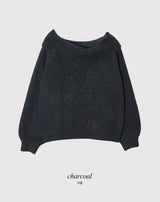 Present Ribbon Twist Loose Off Shoulder Knit (4color)