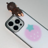 [MADE] STRAWBERRY BLUR PHONE CASE (glass silver bumper)