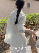 Oversized fit see-through shirt(4color)