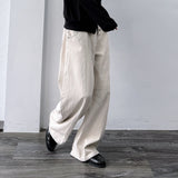 Multi-Button Paneled Wide Pants