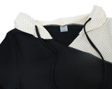 dot wrap layered hoodie / black