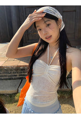 pouch halter strap shirring tube top