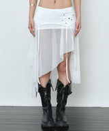 ey mesh skirt (white)