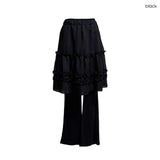 (2color) Frill Tiered Pants Layered Chiffon Skirt