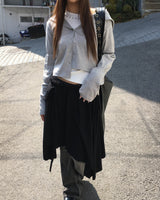 Shirring hood cardigan