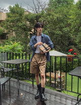 テイツリネンストライプシャツ