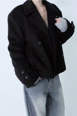 PJ Pea Coat In Black