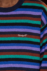STRIPE MOHAIR KNIT / NAVY