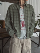 Crudy wrinkle check shirt