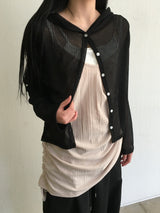 Sunny See-through Summer Hooded Cardigan (3c)