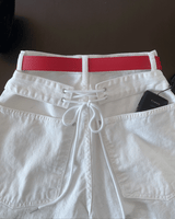 Mild Back Lace-Up Corset Balloon Wide Pants