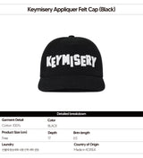 Keymisery アップリケフェルトキャップ (ブラック)