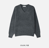 [Unisex] ベーシックVネッククロップニット(8color)