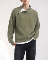 (UNISEX) ショルダー ハーフ ジップアップ ラグラン ニット