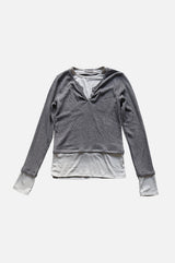 アンゴラボタンレイヤードTシャツ