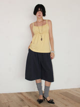 RAW FRILL BERMUDA PANTS