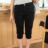 Clean Span Slim Fit Biker Capri Pants 1 Color / Knee-Length & 7-Length