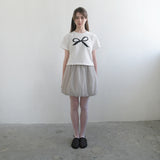 ホワイトリボンセミクロップTシャツ