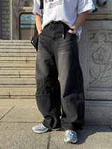Mild pintuck wide pants