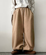 G DEN string thick fleece wide pants