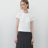 (T-6993)SOLID POCKET SLIM TEE
