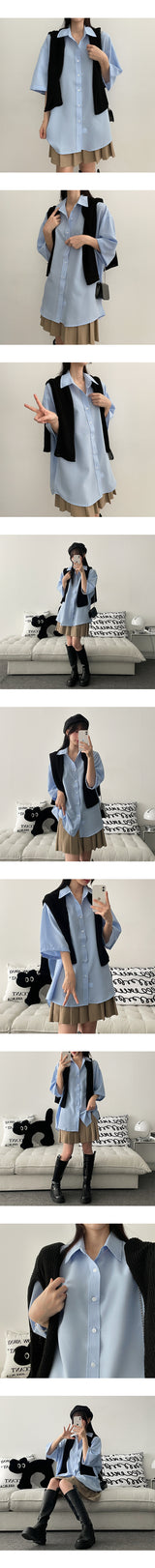[M,L] All-Days Oversized Fit Short Sleeve Shirt