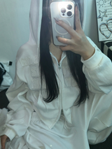 ストリートパッチフーディージップアップ🤎🤍🖤3COLOR