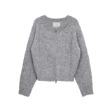 FUZZY MARLED KNIT ZIP UP (3 COLORS)