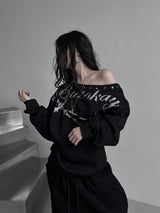 eyelet one-shoulder lettering mtm (2color)