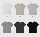 Simple & Basic Round Short Sleeve T-shirt (6color)